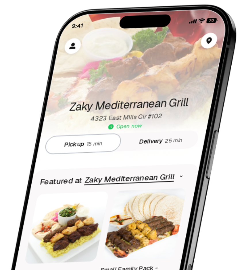 Zaky Mediterranean Grill app preview
