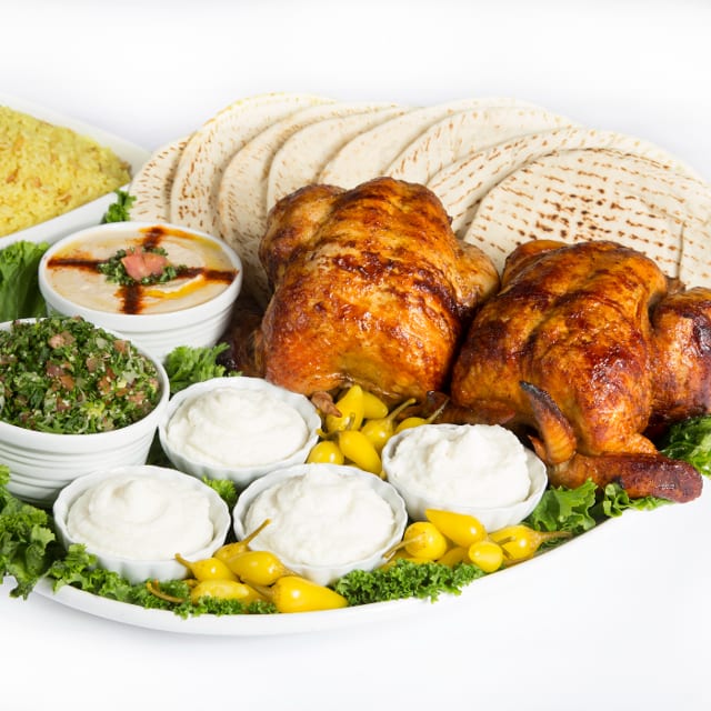 Small Family Pack - Rotisserie Chicken w/ 2 small 8 oz sides.